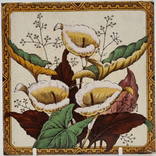 Victorian Fireplace Tile Peace Lilies Design By The Decorative Art Tile Co AE3