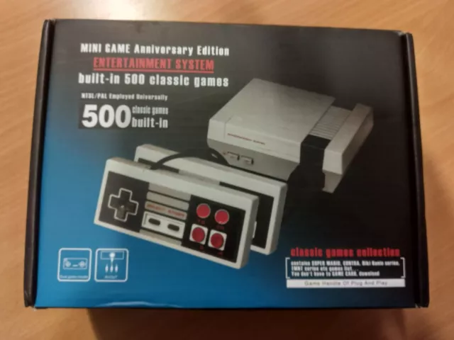 Mini game anniversary edition entertainment system built in 500 classic shop games