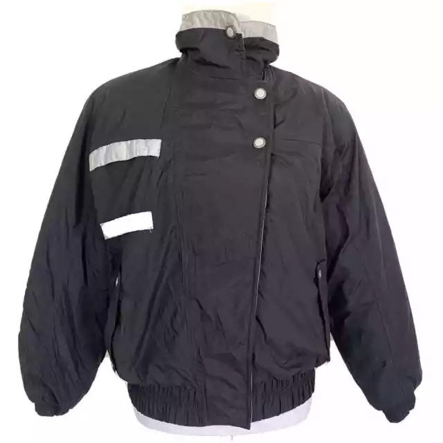 Roffe USA Black Puffer Jacket Vintage 80's 90s Ski Parka Coat Womens Size 8
