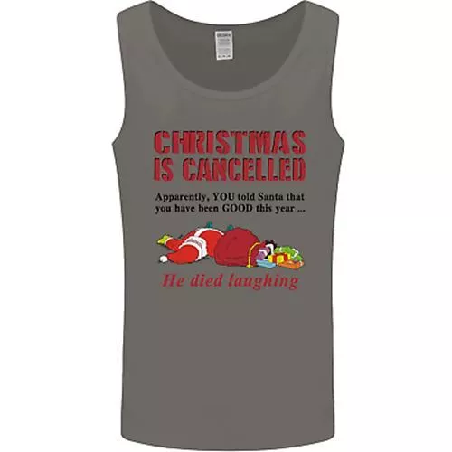 Christmas Is Cancelled Funny Santa Clause Mens Vest Tank Top