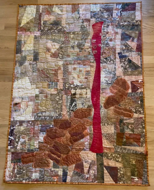 Judith Trager Art Quilt "Sinai"  Signed  2000  Based on her work in Israel    JB
