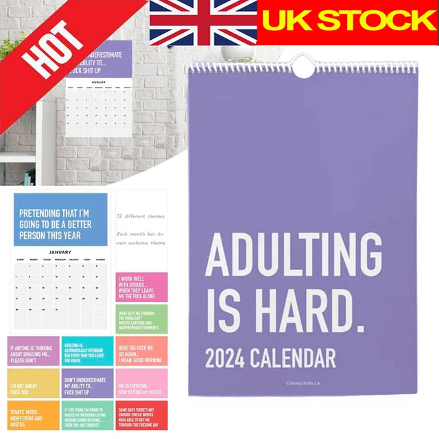 ADULTING IS HARD 2024 Calendar, The 2024 Calendar Not Easy for adults
