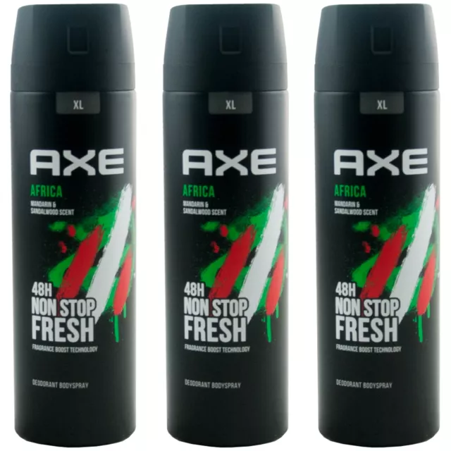 Axe Africa Desodorante Spray 3 X 200ml Corporal para Hombre XL-GRÖSSE