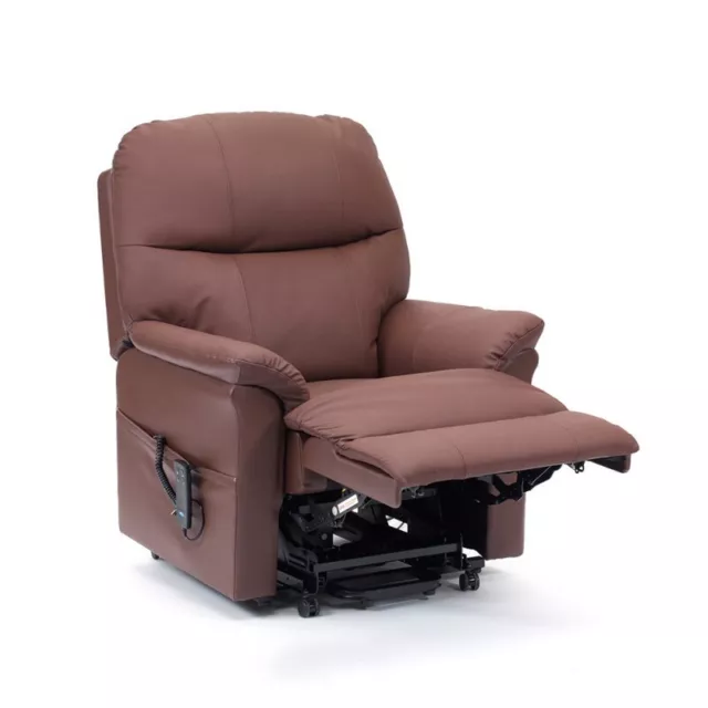 Lars Dual Motor Buffalo Leather Electric Riser Recliner Arm Chair - Burgundy