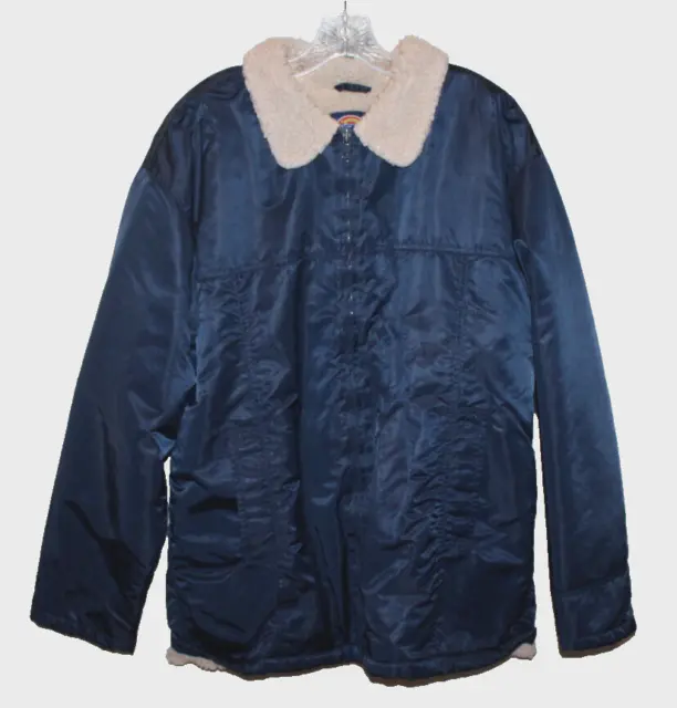 vintage Dickies sherpa blue nylon jacket men's Large lined