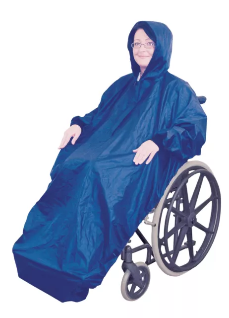 Mac para silla de ruedas forrada de lana con mangas - ropa para silla de ruedas - cubierta para lluvia