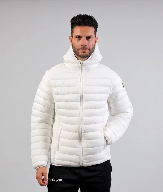 Giubbotto Uomo Donna Piumino Leggero Givova Sportivo Giubbino Cappuccio Bianco