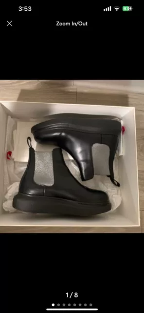 Alexander McQueen Chelsea Black/Silver  Boots Sz.40