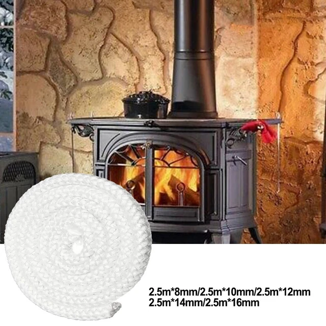Cordon D'étanchéité, Joint De Remplacement Pour Porte De Cheminée Et De Remplacement Pour Porte De Cheminee Et De Poele Fibre De Verre Blanc 6 Mm X 2 M 97856144