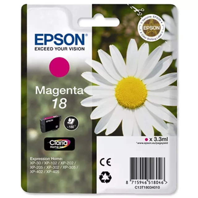 CARTOUCHE EPSON MAGENTA T1803 / paquerette marguerite t18 18 pas cyan jaune noir