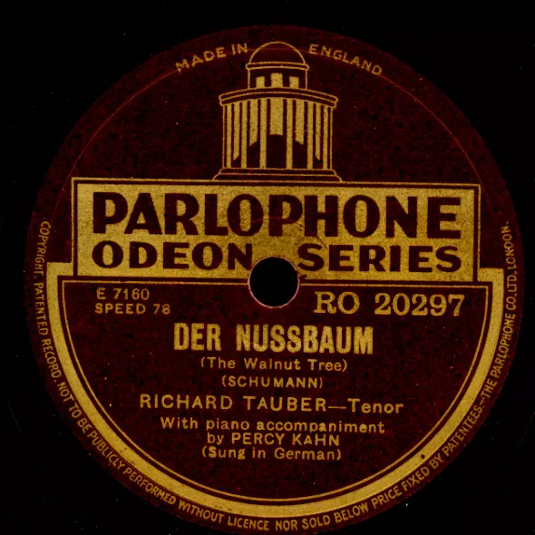 RICHARD TAUBER & PERCY KAHN -PIANO- Der Nussbaum   Schellackplatte   78rpm S9504