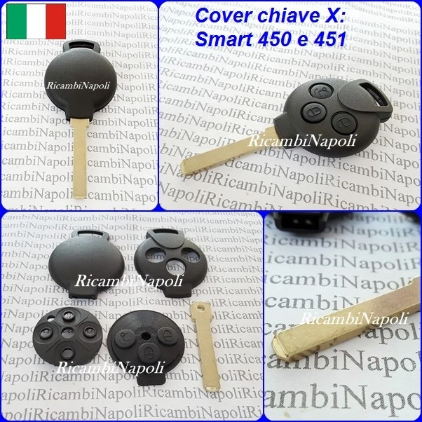 🇮🇹 Chiave Cover Telecomando Guscio 3 Tasti SMART ForTwo 450 ForFour 451 Coupe
