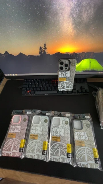 Coque Stone Island Pour IPhone – Tous Modèles, Protection Antichoc (blanche/noire)