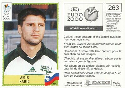 263 AMIR KARIC # SLOVENIA SLOVENIJA BLACK BACK STICKER PANINI EURO 2000 