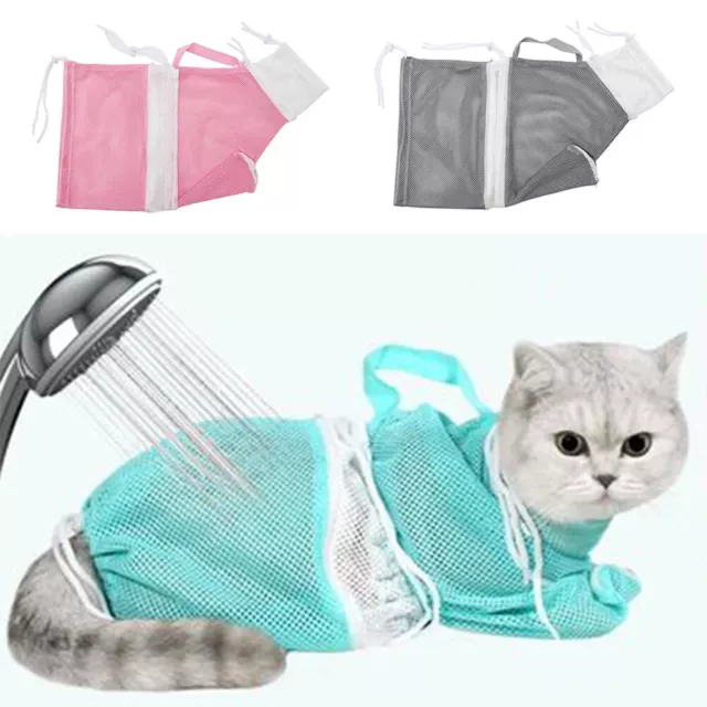 Net Katze Bad Tasche Welpen Hund Reinigung Katze Dusche Tasche Anti-Scratch E E