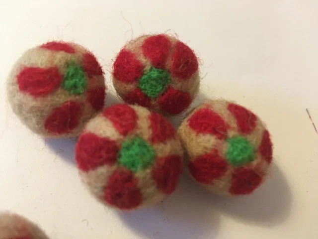 Blumenfilzkugel Keks braun 10 Kugeln 20 mm