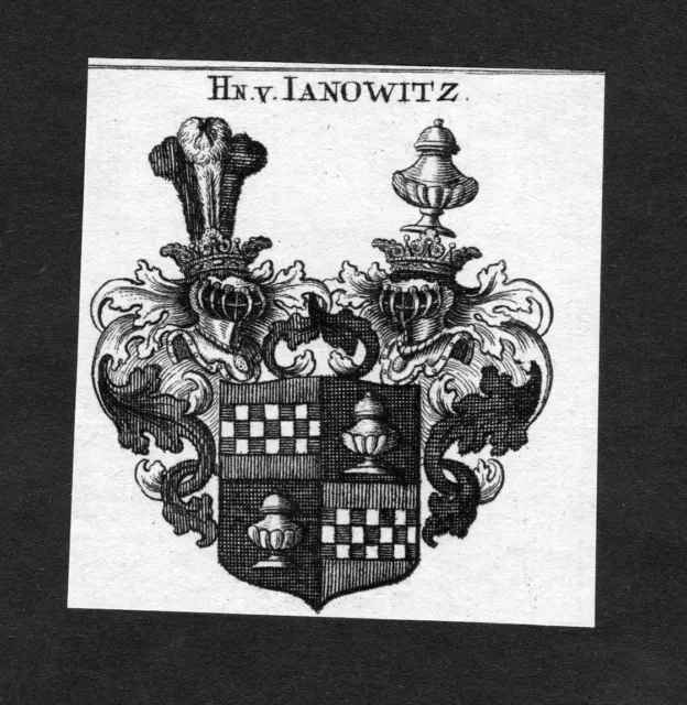 1820 - Ianowitz Escudo Nobleza Abrigo De Arms Heraldry Heráldica Grabado
