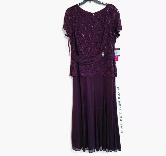 R&M Richards Womens Long Beaded Sheer Wrap Gown – Mother of the