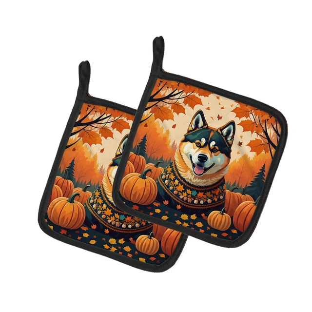 Akita Fall Pair of Pot Holders DAC1005PTHD