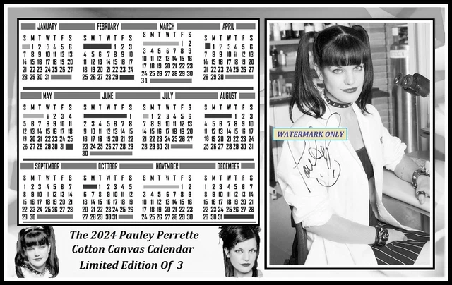 The 2024 pauley perrette signed cotton canvas calendar limited edit 