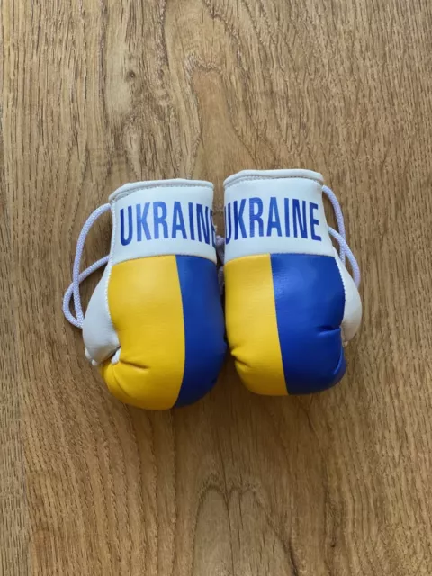 Ukraine car mini boxing gloves car gift interior accessory Ukraine flag leather