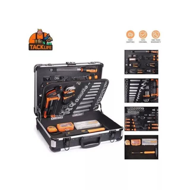 TACKLIFE HHK5B Caja de herramientas completa de 177 piezas Caja de aluminio CR-V