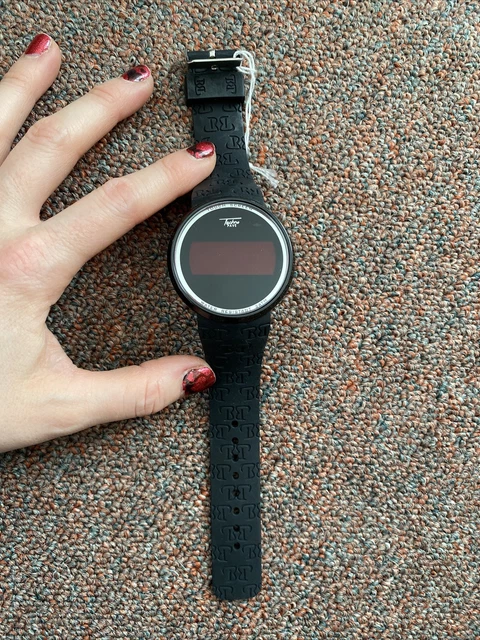 Techno Pave 7287 Digital Touch Screen Sports Smart Watch Black Silicone Band