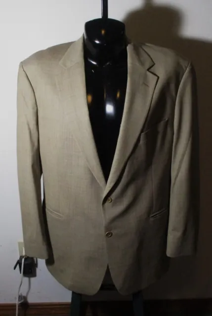 Men's BROOKS BROTHERS Tan Brown Wool Blazer Suit Jacket Size 48 Long