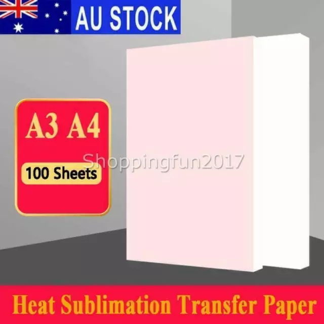 100 Sheets Dye Sublimation Heat Transfer Paper for Mugs Plates Tiles Printing AU
