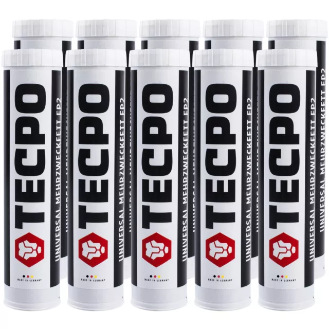 10x TECPO UNIVERSAL MEHRZWECKFETT 400g EP2 LITHIUM FETT SCHMIERFETT FETTPRESSE