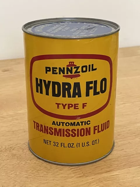 Vintage Pennzoil Hydra-Flo Type F Auto Transmission Fluid 1 Quart Can *Full*