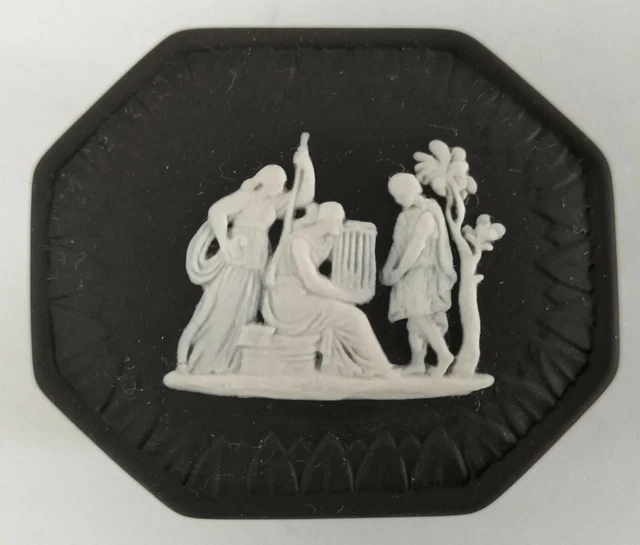 Wedgwood Noir - Boîte à Bijoux Cannelé Groupe Avec Cage
