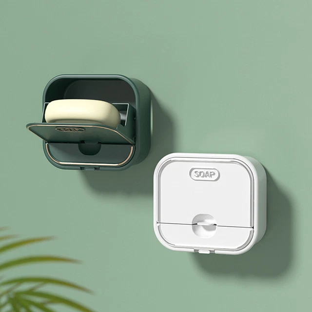 Wall-mounted Soap Dish Case Holder Storage Box Bathroom Shower Container Rack