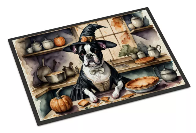 Boston Terrier Fall Kitchen Pumpkins Indoor or Outdoor Mat 18x27 DAC1748MAT