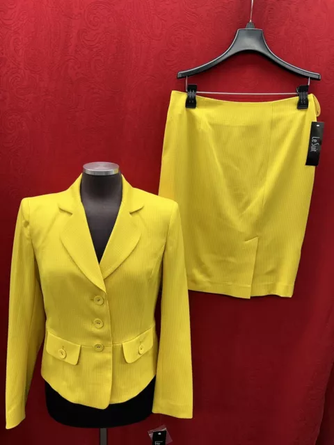 Lesuit Skirt Suit/Yellow/Size 4/New With Tag/Retail$240/Lined/