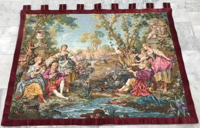 Vintage French Tapestry Medieval Pictorial Wall Decor Tapestry 3x5 ft Free Ship