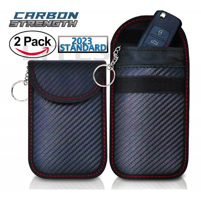 2 x Car Key Signal Blocker Faraday Pouch Case Fob Keyless RFID Cage Blocking