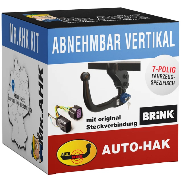 Gancio di traino AutoHak verde. rimovibile per MB classe C 14-18+7 poli specifico