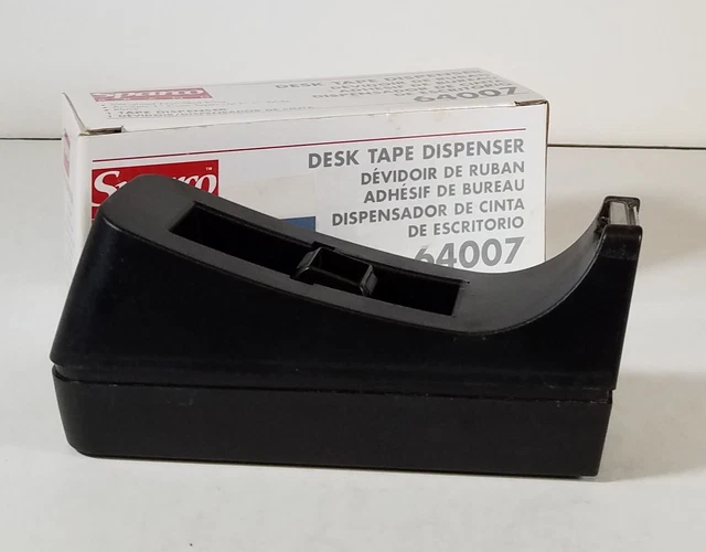 VINTAGE SPARCO 64007 Short Desk Tape Dispenser, Weighted Black, new