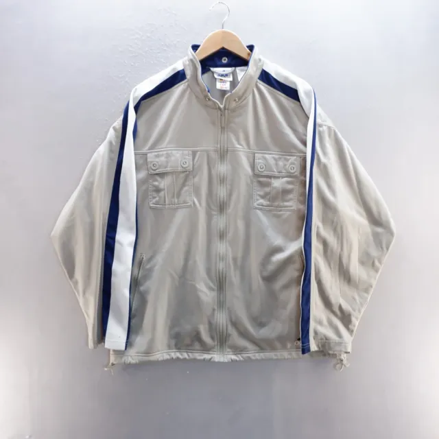 Giacca da track vintage Adidas XL logo beige cerniera intera tuta allenamento anni '90 uomo