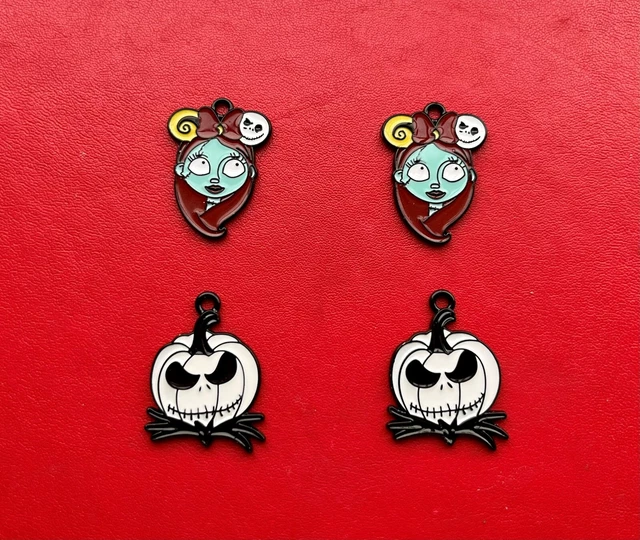 4 X Albtraum Vor Weihnachten Emaille Metall Anhänger Charms Sally Jack Skellington