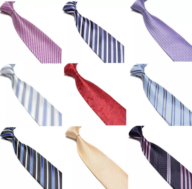 Men Business Formal Ties Striped Woven Patterned  Silk Tie Necktie 8cm Wedding