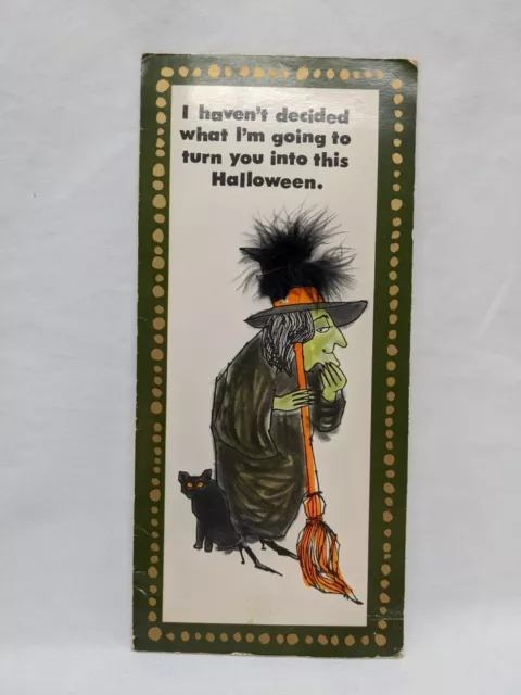 Vintage Hallmark Halloween Witch Just Because Gretting Card