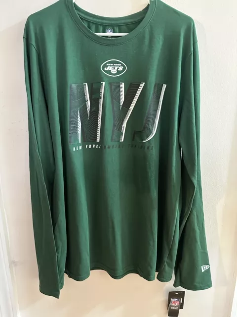 NY Jets Graphic Long Sleeve T-Shirt Mens Size XL NFL Team Apparel Green NWT