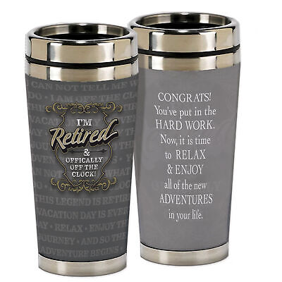 Retired Officially Clock 16 ounce Stainless Steel Travel Mug with Lid