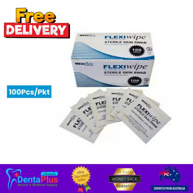 Mediflex FlexiWipe 70% Isopropyl  Alcohol Skin Swabs (Sterile Pack) 100Pcs/Pkt.