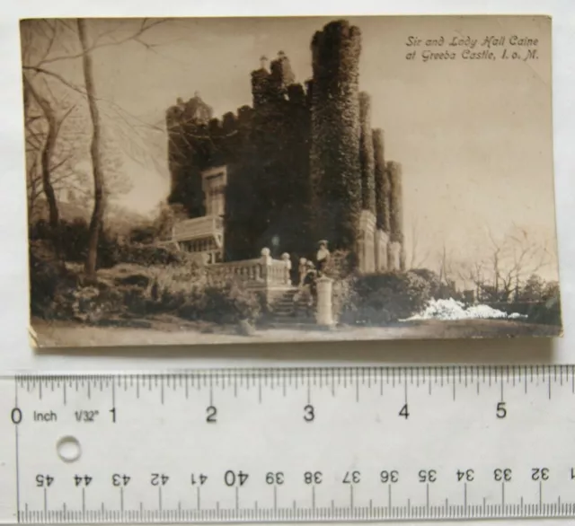 vintage postcard Sir & Lady Hall Caine at Greeba Castle, Isle of Man