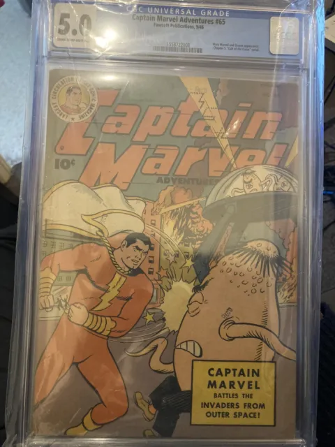 Captain Marvel Adventures #65 CGC Golden Age Shazam Fawcett Publications