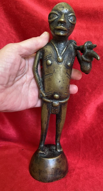 rare vintage sculpture statue bronze lobi ? afrique africa art tribal ethnique