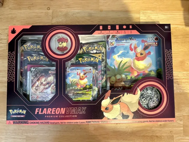 Flareon Pokemon VMAX Premium Collection Box  Factory Sealed Eevee